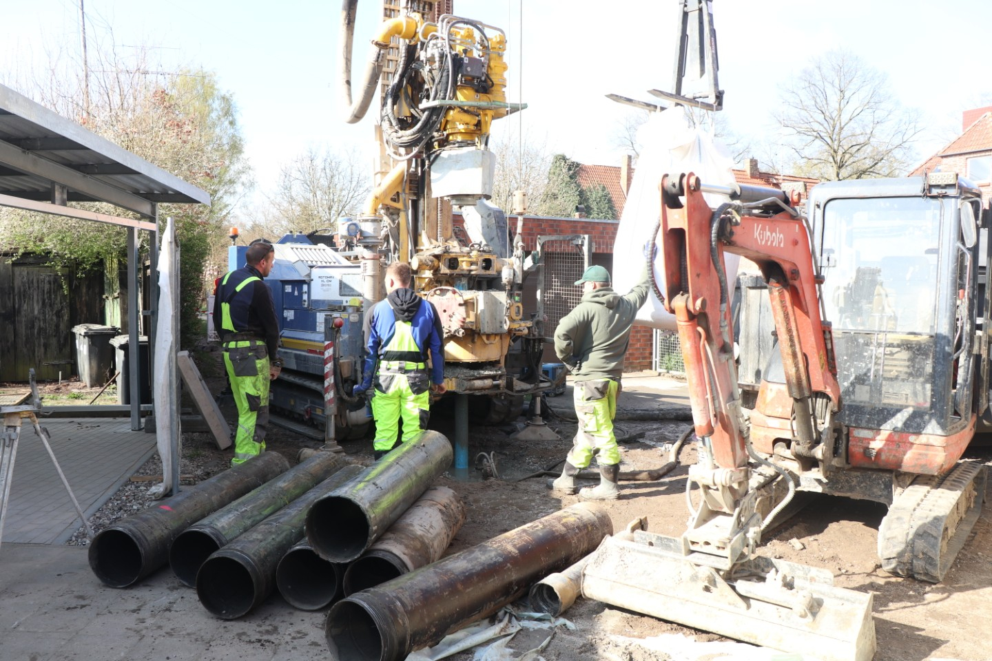 Erste Bohrung für eine Grundwassermessstelle